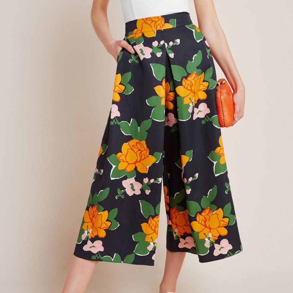 Anthropologie Clemence Pleated Wide-Leg Pants